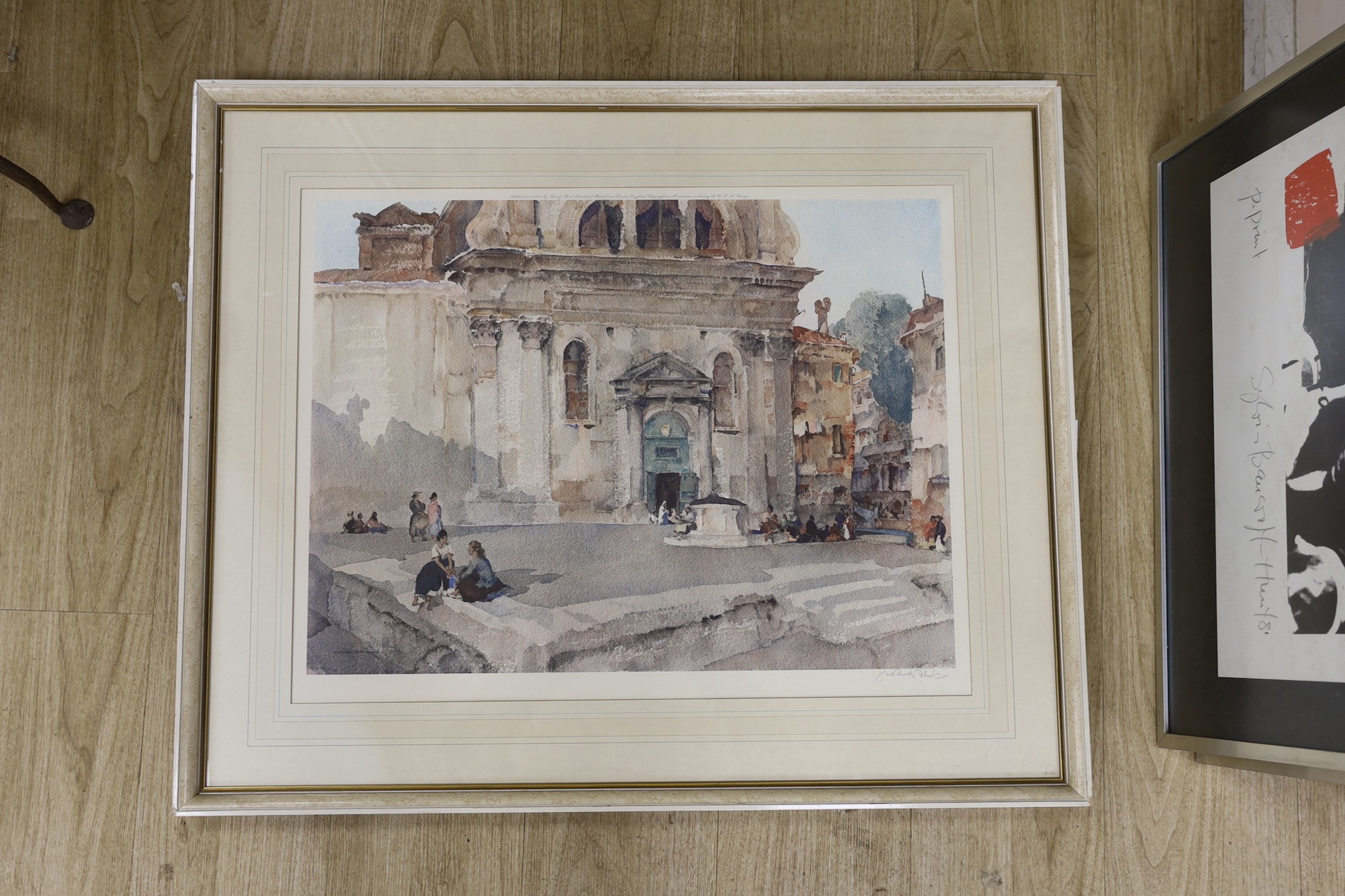 Sir William Russell Flint, limited edition print, 'Campo San Trovaso', signed in pencil, 50 x 64cm